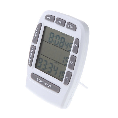 LCD Digital Alarm Timer with Triple Display 3-Line Timer Countdown Stopwatch